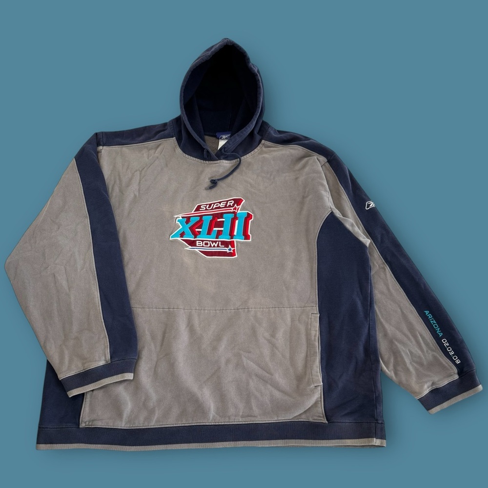 Vintage Reeboks Giants Vs Patriots Super Bowl Hoodie